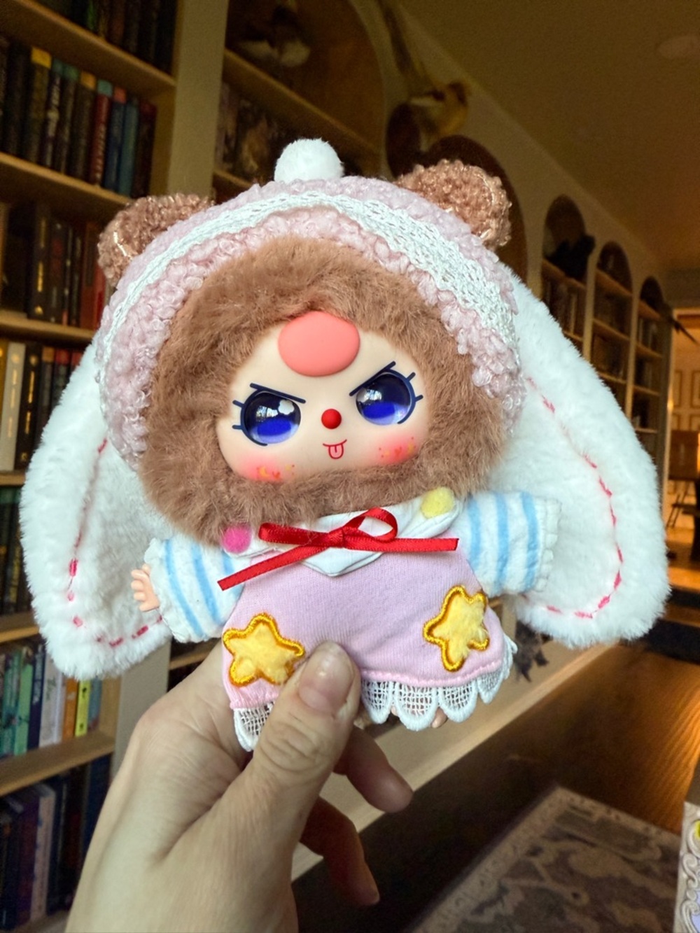 New with box BB3 drowsy Kawaii Bunny-Eared Plush Doll - Pink, White, Brown